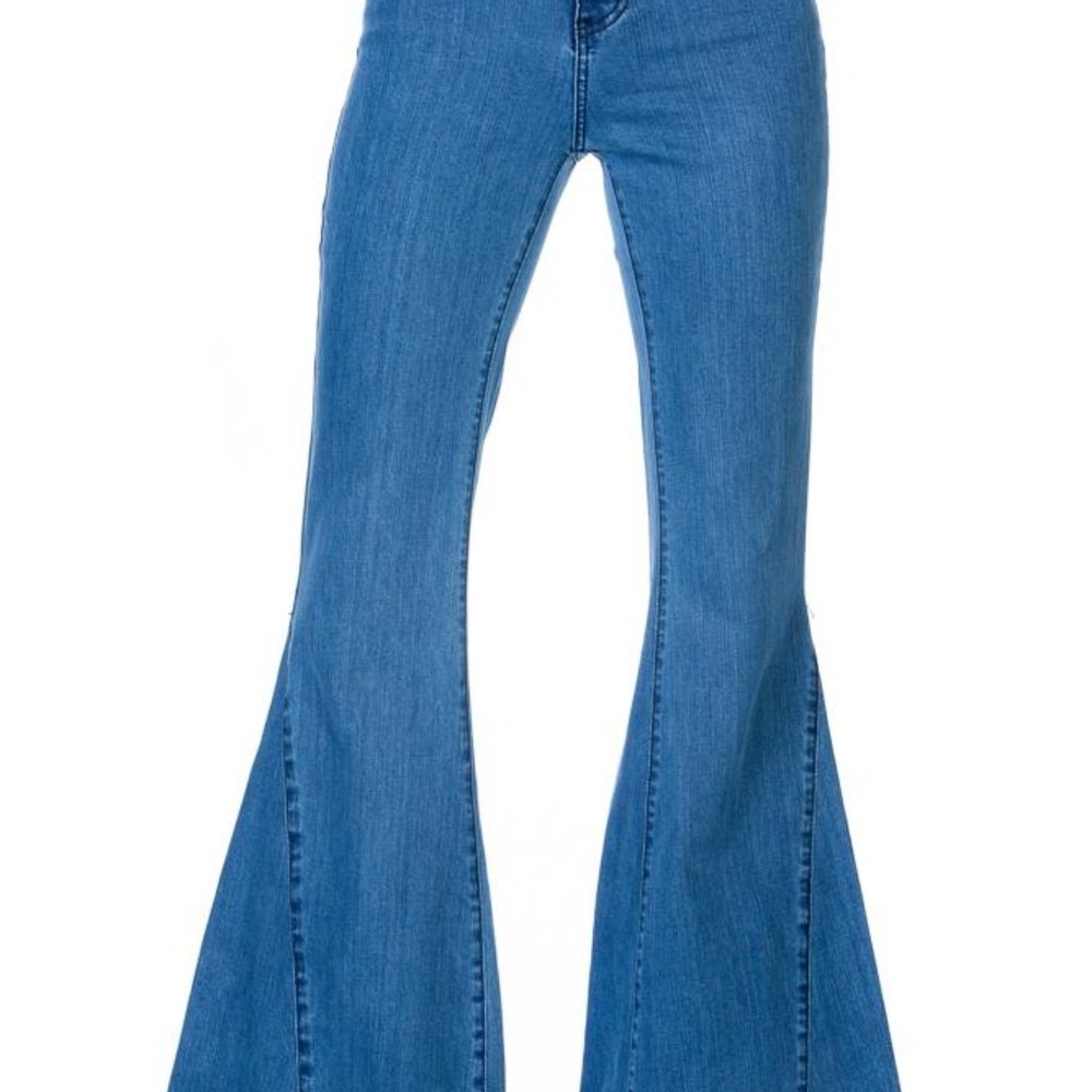 Going Wild High Waisted Kick Flare Denim Jeans